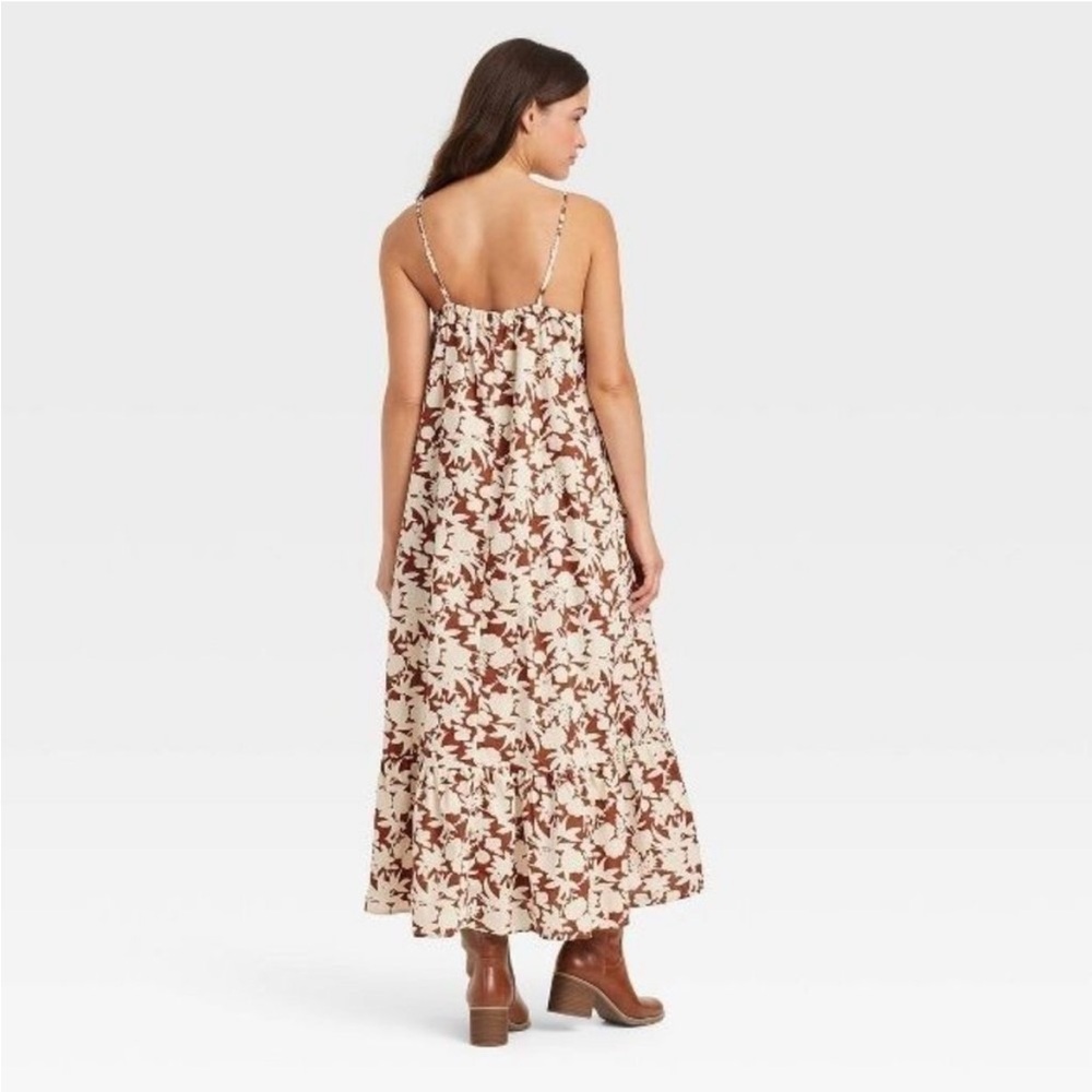 Universal Thread Sleeveless Flower Leaf Print Ora… - image 3